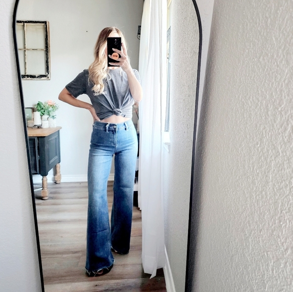 RISEN HR Dark Wash Classic Wide Leg Denim Jeans Stretch Palazzo Various NEW - Picture 11 of 11